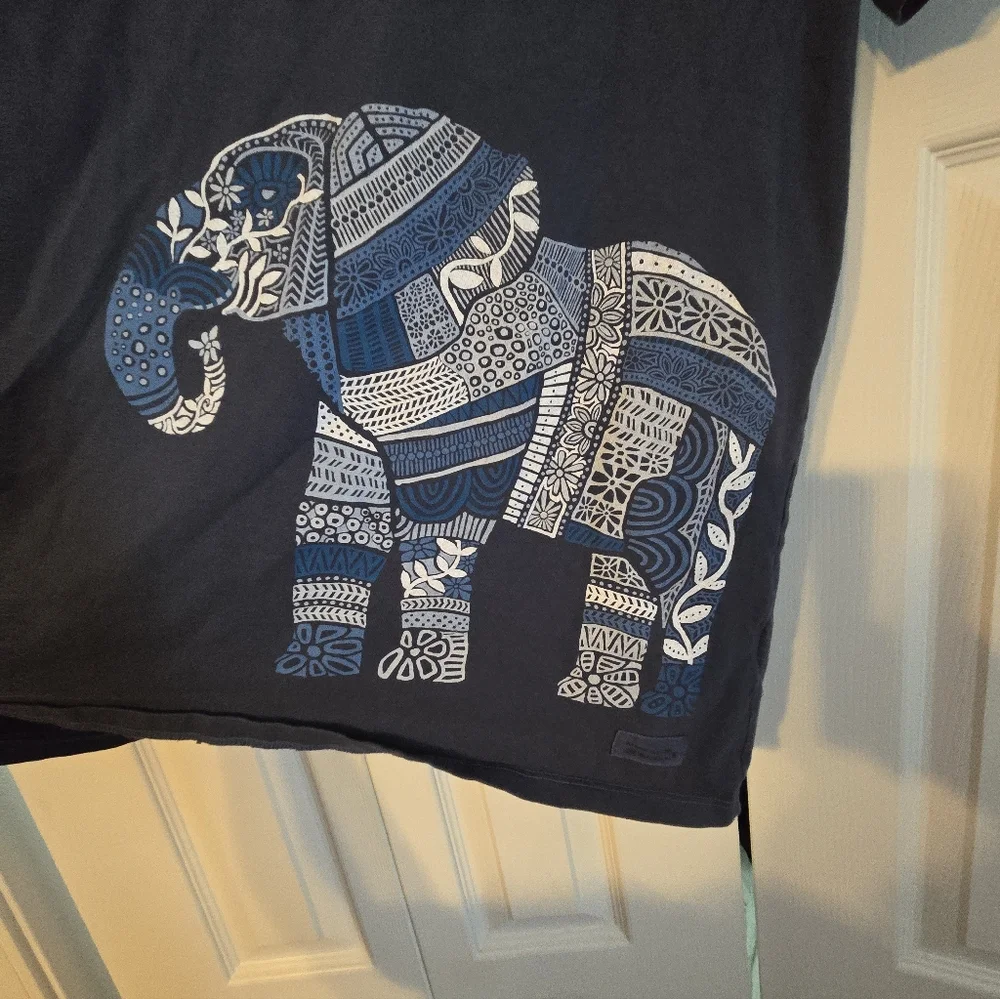 Life Is Good Dark Blue Elephant Tee - Picture 2 of 5